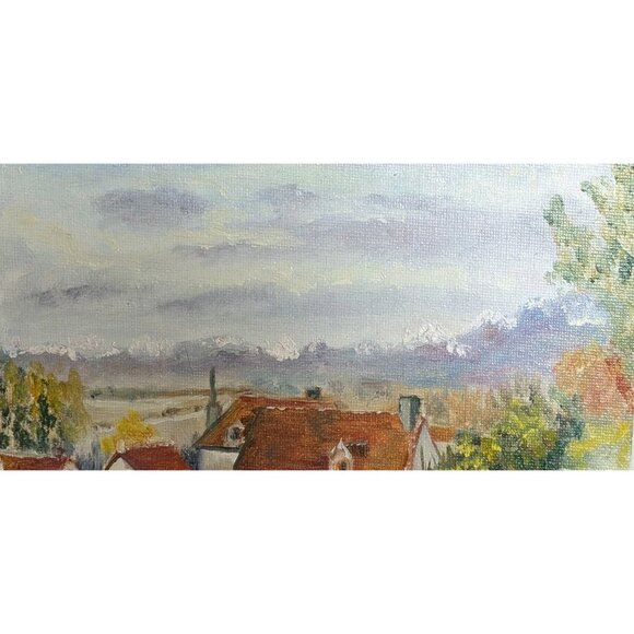 Oil Painting Woman In Countryside Signed Student Artist 8 X 10 Garden Village - Picture 10 of 16